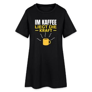 Le pouvoir réside dans le café - Robe T-shirt Femme - noir - Devant