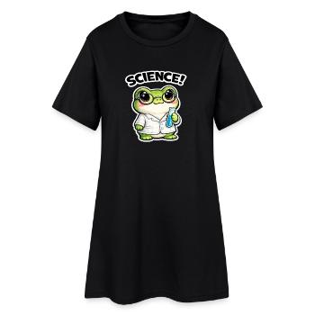 Grenouille scientifique avec des lunettes - Robe T-shirt Femme - noir - Devant