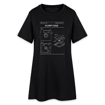 Modèle rétro de disquette - Robe T-shirt Femme - noir - Devant