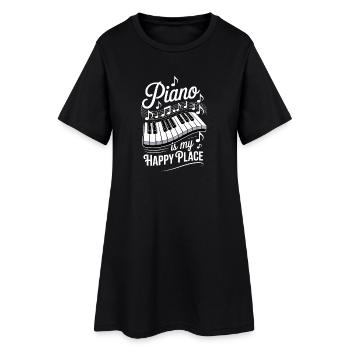 Le piano est mon endroit heureux - Robe T-shirt Femme - noir - Devant