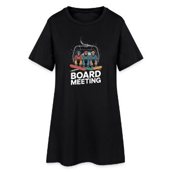 Réunion drôle du conseil d’administration du snowboard - Robe T-shirt Femme - noir - Devant