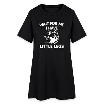 Le chien dit Humour Mème Humour, Drôle, petites jambes drôles - Robe T-shirt Femme - noir - Devant