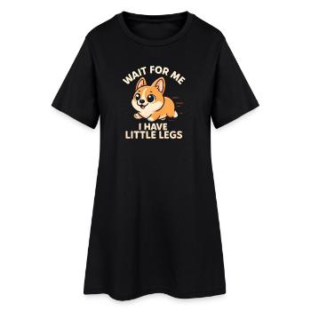 Le chien dit Humour Mème Humour, Drôle, petites jambes drôles - Robe T-shirt Femme - noir - Devant