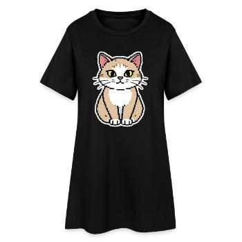 Art pixel chat - Robe T-shirt Femme - noir - Devant