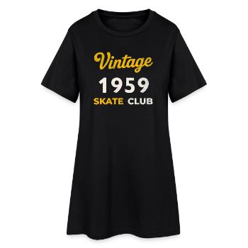 Vintage 1959 Skate Club Retro Birth Year Gift - Women’s T-Shirt Dress - black - Front