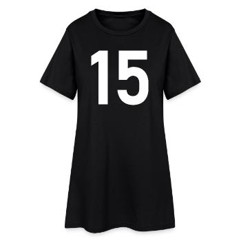 15. 15 JAHRE. 15-JÄHRIGES JUBILÄUM. 15-JÄHRIGES JUBILÄUM. - Frauen T-Shirt-Kleid - Schwarz - Vorne