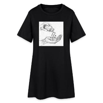 Musik ist meine Medizin - Frauen T-Shirt-Kleid - Schwarz - Vorne