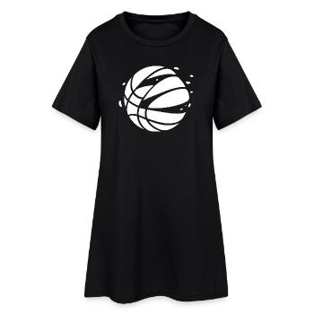 Monochrome Geometric Basketball Glyph - Women’s T-Shirt Dress - black - Front