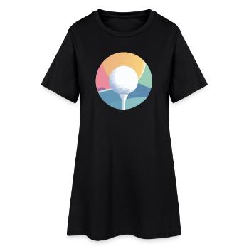 Balle de golf dans un motif discret de golf coloré coloré - Robe T-shirt Femme - noir - Devant