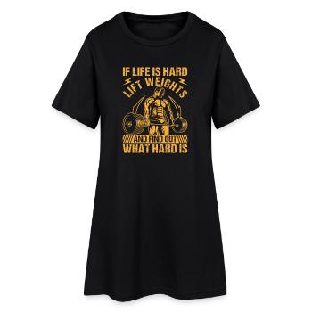Motivation fitness Bodybuilder Découvrez ce que c’est difficile - Robe T-shirt Femme - noir - Devant