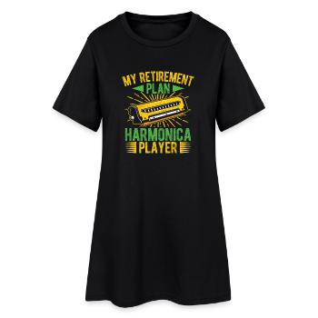 Funny Harmonica Player Retirement Plan Player - Frauen T-Shirt-Kleid - Schwarz - Vorne