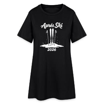 APRES SKI 2026 Fête de Piste d’Hiver - Robe T-shirt Femme - noir - Devant
