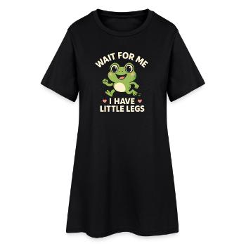 Grenouille qui dit Humour Meme Hume Petites jambes drôles - Robe T-shirt Femme - noir - Devant