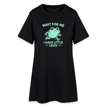 Grenouille qui dit Humour Meme Hume Petites jambes drôles - Robe T-shirt Femme - noir - Devant