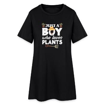 Juste un garçon qui aime les plantes amoureux des plantes - Robe T-shirt Femme - noir - Devant
