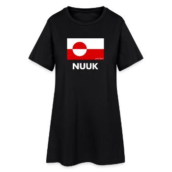 Greenland Flag - Nuuk - Grönland - Denmark - Women’s T-Shirt Dress - black - Front