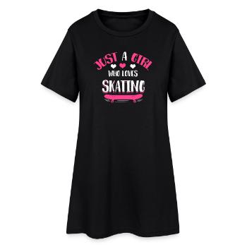 Juste une fille qui aime patiner - Robe T-shirt Femme - noir - Devant