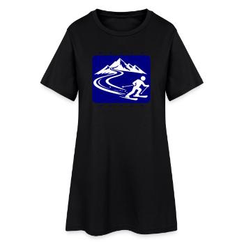Montagnes de ski - Robe T-shirt Femme - noir - Devant