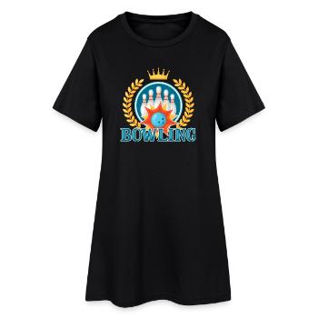 Bowling Couronne Royale - Robe T-shirt Femme - noir - Devant
