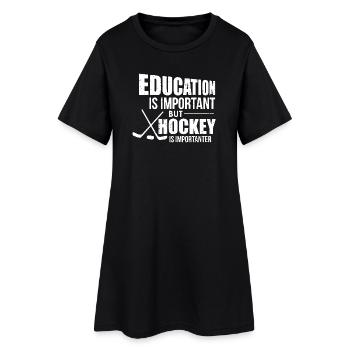 L’école est importante mais le hockey est plus important - Robe T-shirt Femme - noir - Devant