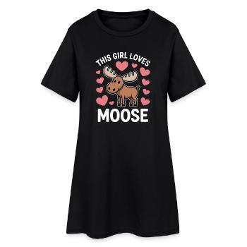 Elch Sprüche Elche Lustiges Elch Geschenk - Frauen T-Shirt-Kleid - Schwarz - Vorne