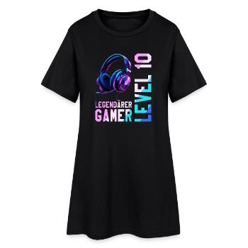 10e anniversaire garçon fille adolescent niveau 10 - Robe T-shirt Femme - noir - Devant