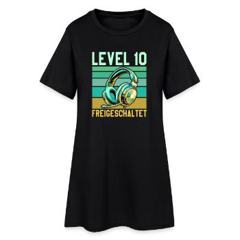 10. Geburtstag Junge Mädchen Gamer Level 10 Jahre - Frauen T-Shirt-Kleid - Schwarz - Vorne