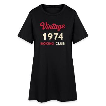 Vintage 1974 – Boxing Club Retro Geburtsjahr - Frauen T-Shirt-Kleid - Schwarz - Vorne