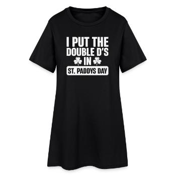 Doppelter Ds St. Paddy's Day Abschlag - Frauen T-Shirt-Kleid - Schwarz - Vorne