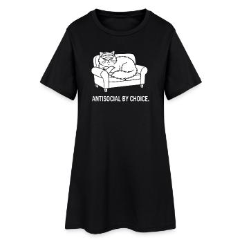 Antisocial by Choice Cat Gift - Women’s T-Shirt Dress - black - Front