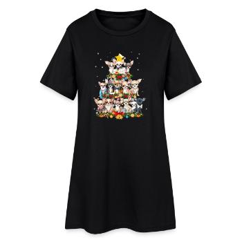 Chihuahua Chihuahueño Noël - Robe T-shirt Femme - noir - Devant