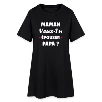 Mom wants to marry Dad? Humorous design - Women’s T-Shirt Dress - black - Front