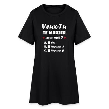 Proposition Mariage Interactif - Robe T-shirt Femme - noir - Devant