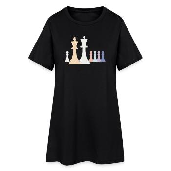 Pions d’échecs pastel Roi Dame Pion - Robe T-shirt Femme - noir - Devant