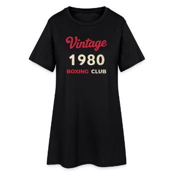 Vintage 1980 – Boxing Club Retro Geburtsjahr - Frauen T-Shirt-Kleid - Schwarz - Vorne