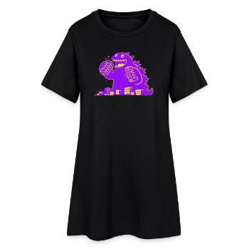 Le monstre mange la ville - Robe T-shirt Femme - noir - Devant