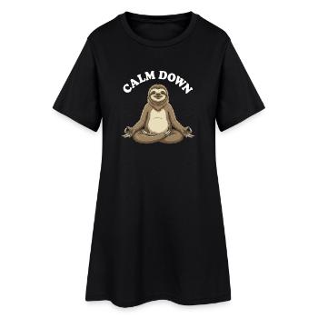Silent Sloth Meditation Moment - Women’s T-Shirt Dress - black - Front