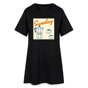 Couple du café du dimanche - Robe T-shirt Femme - noir - Devant