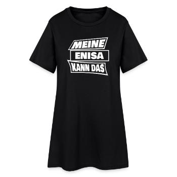 Enisa - Frauen T-Shirt-Kleid - Schwarz - Vorne