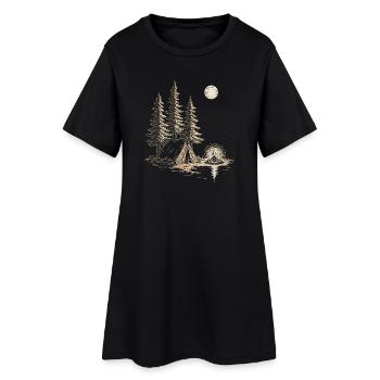 Camp de nuit au Seewald avec tente - Robe T-shirt Femme - noir - Devant