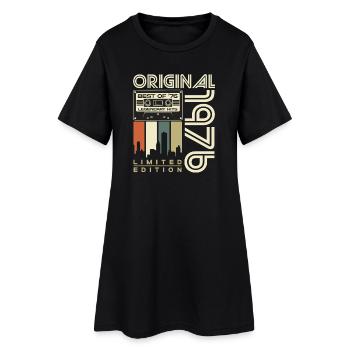 1976 Jahrgang 50. Geburtstag Geschenk Retro - Frauen T-Shirt-Kleid - Schwarz - Vorne