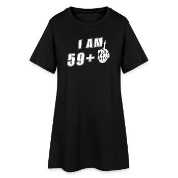 J’ai 59 ans + doigt d’honneur drôle, 60e anniversaire - Robe T-shirt Femme - noir - Devant