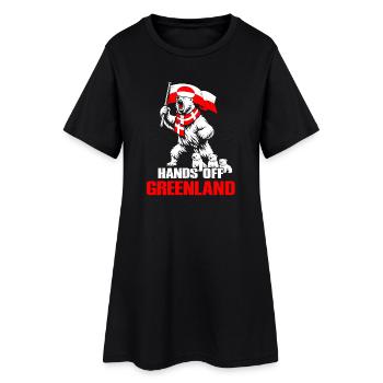 Ours polaire et drapeau Groenland - Robe T-shirt Femme - noir - Devant