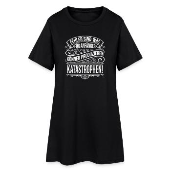 Fehler sind was für Anfänger - Frauen T-Shirt-Kleid - Schwarz - Vorne