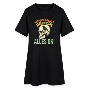 J’ai passé une radio, tout va bien, c’est drôle à dire - Robe T-shirt Femme - noir - Devant