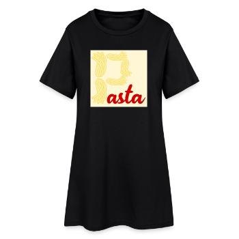 Pâtes et nouilles, plat préféré - Robe T-shirt Femme - noir - Devant