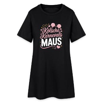 Kölsche Karnevalsmaus Karneval Köln Kölner Maus - Frauen T-Shirt-Kleid - Schwarz - Vorne
