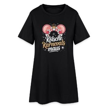 Kölsche Karnevalsmaus Karneval Köln Kölner Maus - Frauen T-Shirt-Kleid - Schwarz - Vorne