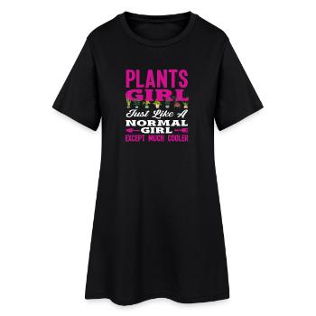 Fille des plantes Jardinage Amateur de Plantes - Robe T-shirt Femme - noir - Devant