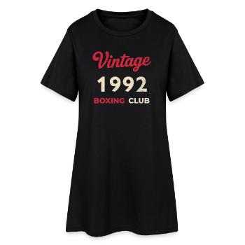 Police rétro « Vintage 1992 – Boxing Club » en occasion - Robe T-shirt Femme - noir - Devant